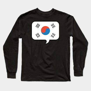 Korean Flag Talk Bubble Long Sleeve T-Shirt